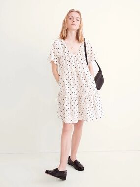 Madewell Lorelei Clip-Dot Cotton & Linen Mini Dress
